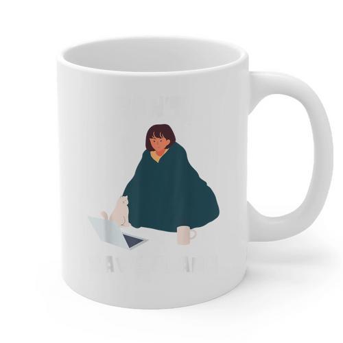 Can't Have Plans Introvert Staying Home Graphic Print Coffee Mug - Raresse