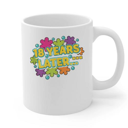 Cartoons Retro 18 Years Later Groovy Pop Art Nostalgia Graphic Print Coffee Mug - Figerry