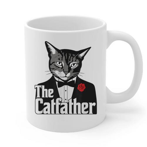 The Cat Father Cool Cat Dad Cat Lovers Graphic Print Coffee Mug - Father's Day Fun