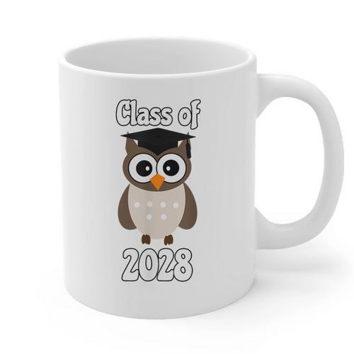 Class Of 2028 TShirt Back To School Graduation Year Boy Girl Graphic Print Coffee Mug - Best Gift Smart