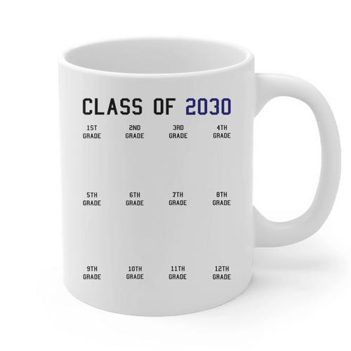Class Of 2030 Graduation T-Shirt With Space For Handprints Graphic Print Coffee Mug - Best Gift Smart