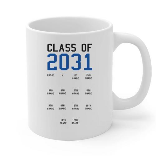 Class Of 2031 Graduation T-Shirt With Space For Handprints Graphic Print Coffee Mug - Best Gift Smart