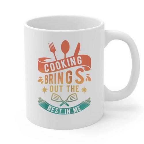 Cooking Brings Out The Best In Me Crafting Flavorful Memory Raglan Baseball Tee Graphic Print Coffee Mug - Easessy