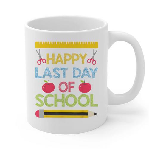 Cool Stylish Happy Last Day Of School Shirt Graduation Graphic Print Coffee Mug - Best Gift Smart