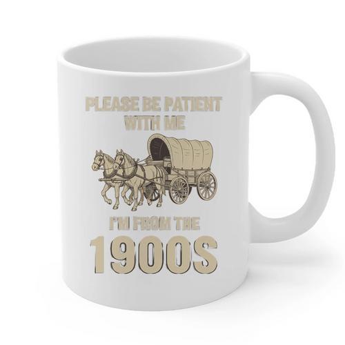 Country Please Be Patient With Me I'm From The 1900s Vintage Premium Tri-Blend Graphic Print Coffee Mug - Figerry