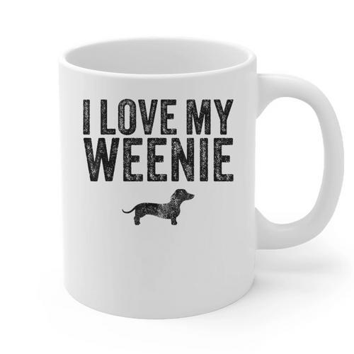Dachshund Dog I Love My Weenie Dad Mom Dog Lover Graphic Print Coffee Mug - Father's Day Fun