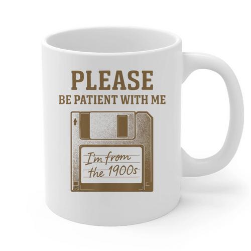Dad Joke I'm From The 1900s Old Floppy Disk Programmer Graphic Print Coffee Mug - Figerry