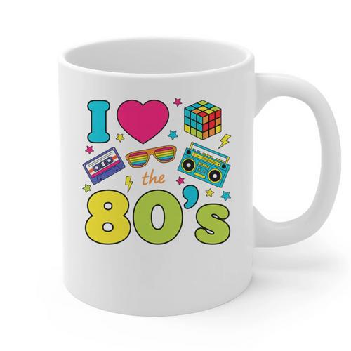 Dad I Love The 80's Retro 80s Nostalgia For Dad Premium Tri-Blend Graphic Print Coffee Mug - Figerry