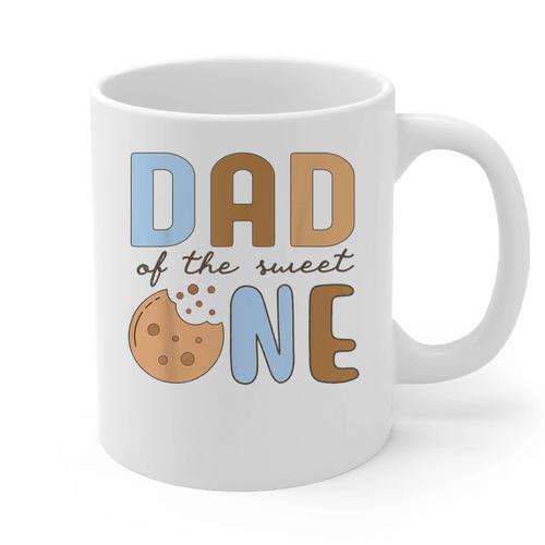 Dad Of The Sweet One Cookies And Milk 1st Birthday Party Graphic Print Coffee Mug - Father's Day Fun