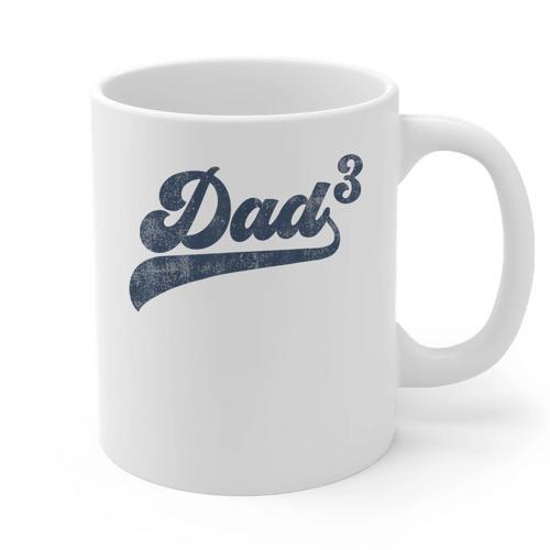 Dad3 Dad Cubed Father Of Three Daddy 3 Third Time Dad Graphic Print Coffee Mug - Father's Day Fun