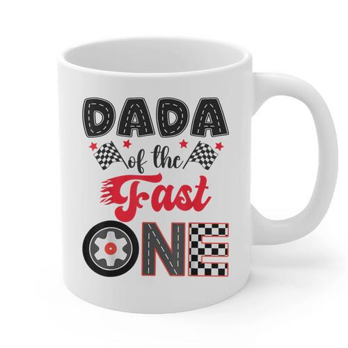 Dada Of The Fast One Car Racing Dad 1St Birthday Boy Graphic Print Coffee Mug - Father's Day Fun