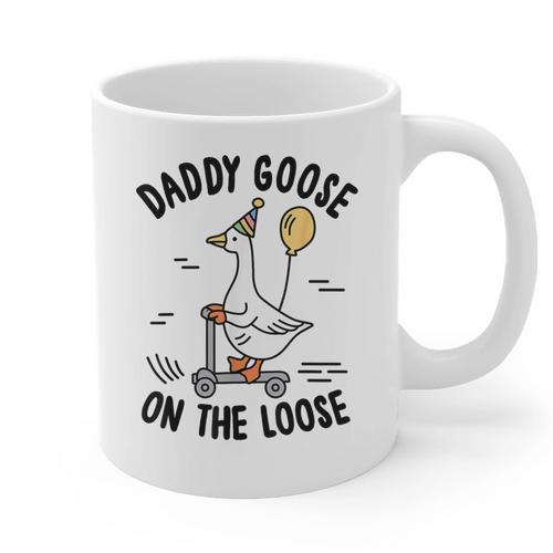 Daddy Goose On The Loose Birthday Matching Family Graphic Print Coffee Mug - Father's Day Fun
