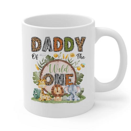 Daddy Of The Wild One 1St Birthday Boy Safari Jungle Graphic Print Coffee Mug - Father's Day Fun