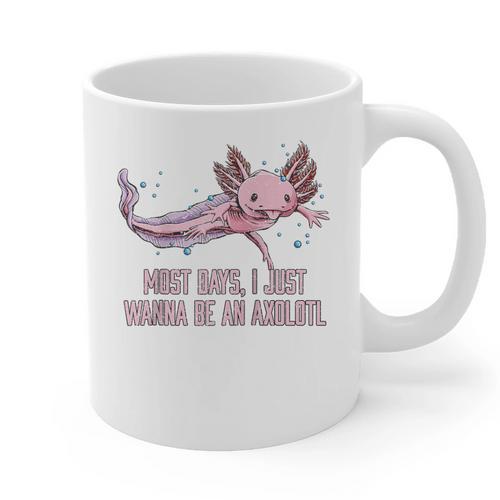 Most Days I Just Wanna Be An Axolotl Salamander Introvert Raglan Baseball Tee Graphic Print Coffee Mug - Raresse