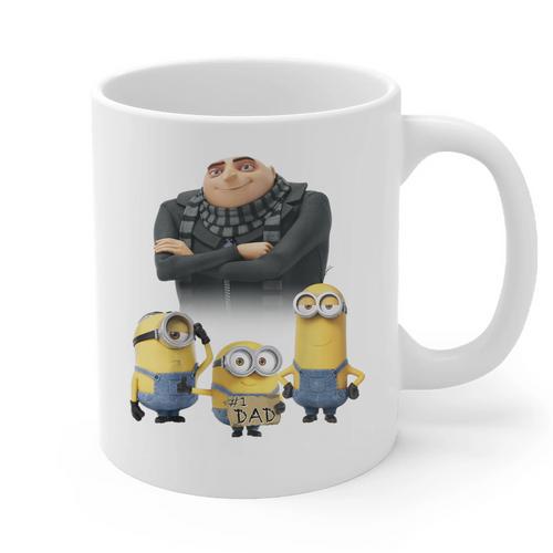 Despicable Me Minions Father's Day 1 Dad Cardboard Sign Graphic Print Coffee Mug - Father's Day Fun