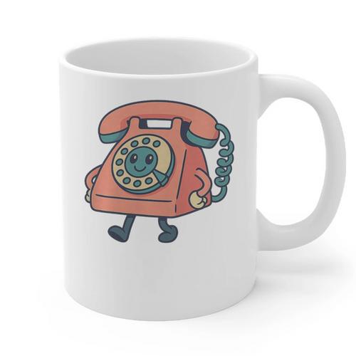 Dial It Back Retro Tech Nostalgia Vintage Premium Tri-Blend Graphic Print Coffee Mug - Figerry