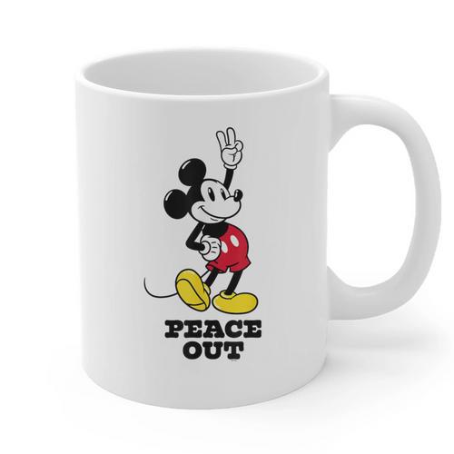 Disney Mickey Mouse Peace Out Totally Retro Graduation Graphic Print Coffee Mug - Best Gift Smart
