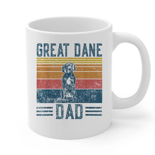 Dog Dad Vintage Great Dane Dad Men Women Kids Graphic Print Coffee Mug - Father's Day Fun