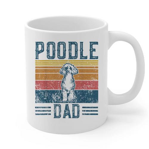 Dog Dad Vintage Poodle Dad Graphic Print Coffee Mug - Father's Day Fun