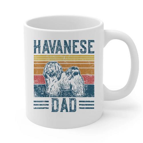 Dog Havanese Dad Vintage Havanese Dad Graphic Print Coffee Mug - Father's Day Fun