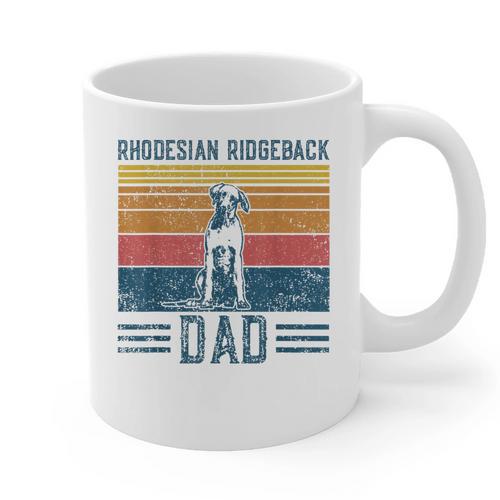 Dog Ridgeback Dad Vintage Rhodesian Ridgeback Dad Graphic Print Coffee Mug - Father's Day Fun