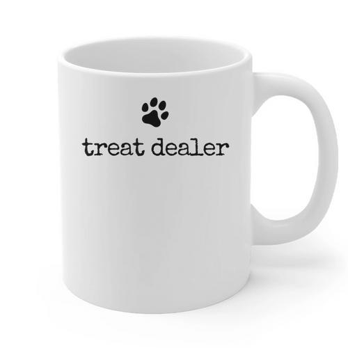 Dog Treat Dealer Vintage Pet Print Dog Dad Mom Graphic Print Coffee Mug - Father's Day Fun