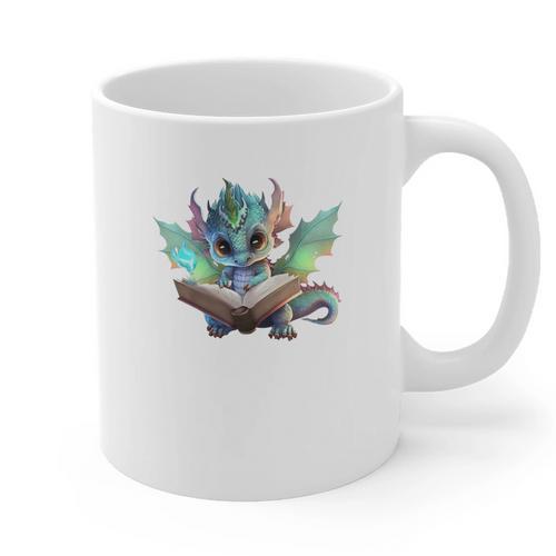 Easily Distracted By Dragon And Books Introvert Shirt Graphic Print Coffee Mug - Raresse