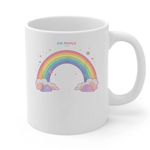 Ew People Antisocial Introvert Kawaii Sarcastic Graphic Print Coffee Mug - Raresse