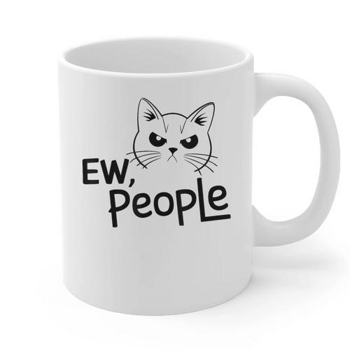 Ew People Introverts Stay Home Socially Awkward Graphic Print Coffee Mug - Raresse