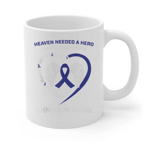 Faith Blue In Memory Of My Godmother Colon Cancer Awareness Graphic Print Coffee Mug - Easessy