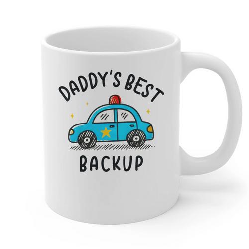 Father Son Daughter Daddy's Best Backup Father's Day Toddler Graphic Print Coffee Mug - Father's Day Fun