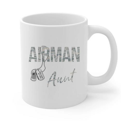 My Favorite Airman Calls Me Aunt US Air Force Graduation Graphic Print Coffee Mug - Best Gift Smart
