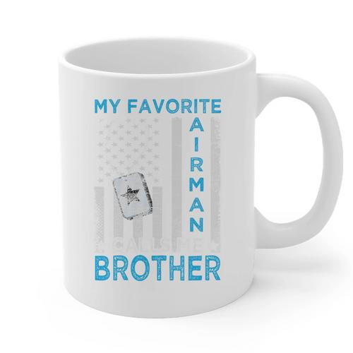 My Favorite Airman Calls Me Brother Airman Graduation Premium Tri-Blend Graphic Print Coffee Mug - Best Gift Smart