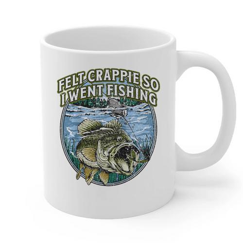 Felt Crappie So I Went Fishing Introvert Lakes Antisocial Raglan Baseball Tee Graphic Print Coffee Mug - Raresse