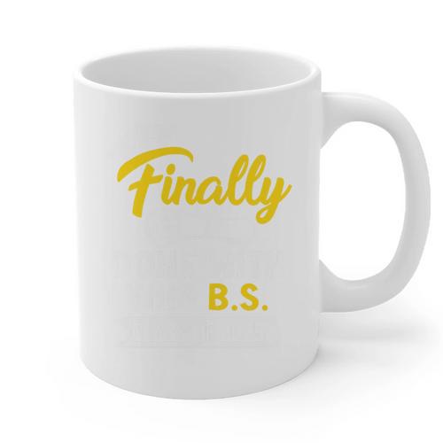 Finally Done With This BS Class Of 2025 College Graduation Premium Tri-Blend Graphic Print Coffee Mug - Best Gift Smart
