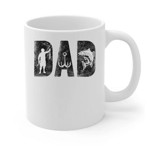 Fishing Dad Birthday Classic Bold Font Fish Daddy Graphic Print Coffee Mug - Father's Day Fun