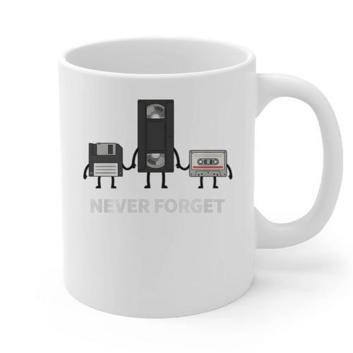 Never Forget Retro Nostalgia Tapes Throwback 80s Premium Tri-Blend Graphic Print Coffee Mug - Figerry