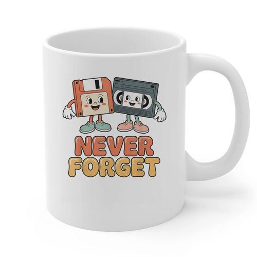 Never Forget Retro Old Technology Nostalgia Graphic Print Coffee Mug - Figerry