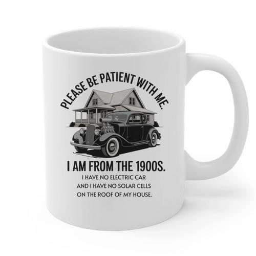 Forgive Me I'm From The 1900s No E-Car No SolarCells Premium Tri-Blend Graphic Print Coffee Mug - Figerry