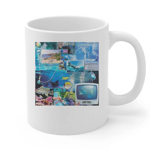 Frutiger Aero Retro Vibes Premium Tri-Blend Graphic Print Coffee Mug - Figerry