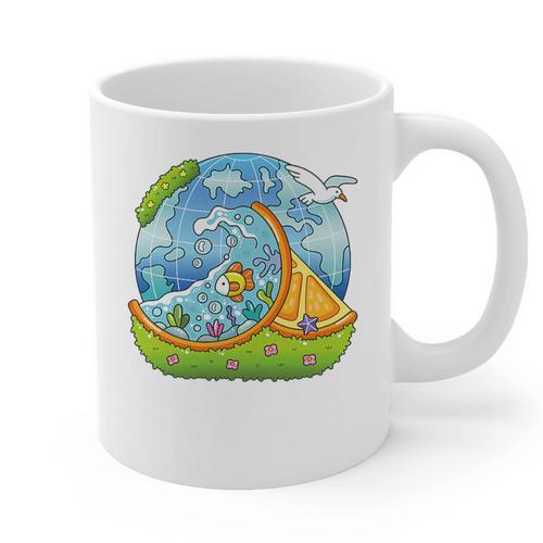 Frutiger Aero Y2K Fashion Trends Statement Piece Tech Orange Premium Graphic Print Coffee Mug - Figerry