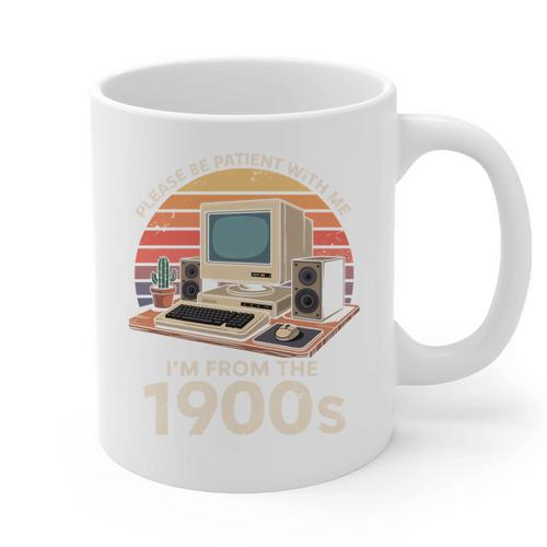 Geek Please Be Patient I'm From The 1900s Retro Computer PC Graphic Print Coffee Mug - Figerry