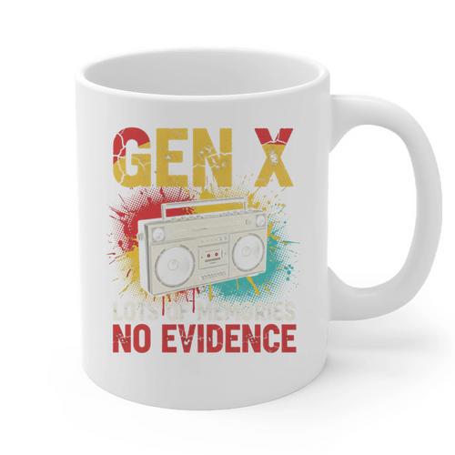 Gen X Lots Of Memories No Evidence Retro Nostalgia Humor Graphic Print Coffee Mug - Figerry