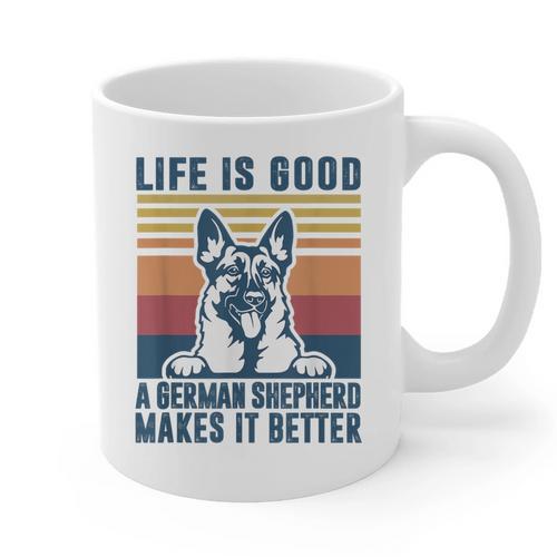 German Shepherd Men Women Dog Dad Mom German Shepherd Graphic Print Coffee Mug - Father's Day Fun