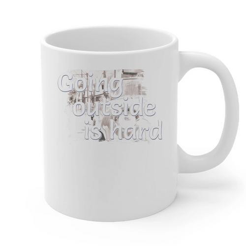 Going Outside Is Hard Saying For Introvert And Homebody Premium Tri-Blend Graphic Print Coffee Mug - Raresse