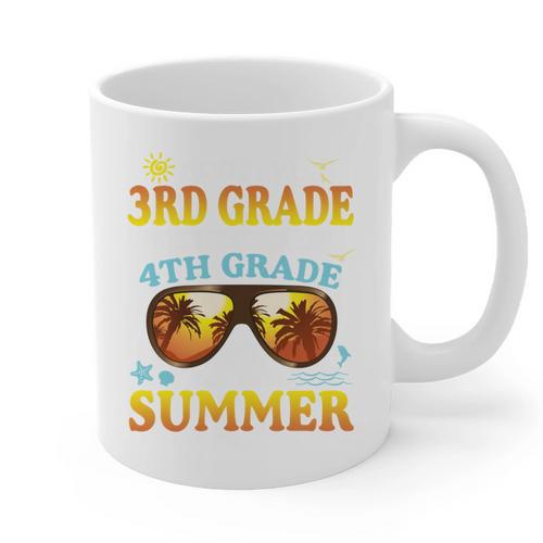 Goodbye 3rd Grade Graduation To 4th Grade First Summer Beach Graphic Print Coffee Mug - Best Gift Smart