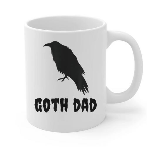 Goth Dad Gothic Bird Crow Emo Father's Day Graphic Print Coffee Mug - Father's Day Fun