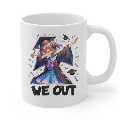We Out Graduate Dabbing Anime Girl Grad Graduation Graphic Print Coffee Mug - Best Gift Smart