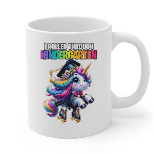 Graduation Kindergarten Unicorn Roller Skate Girls Grad Graphic Print Coffee Mug - Best Gift Smart