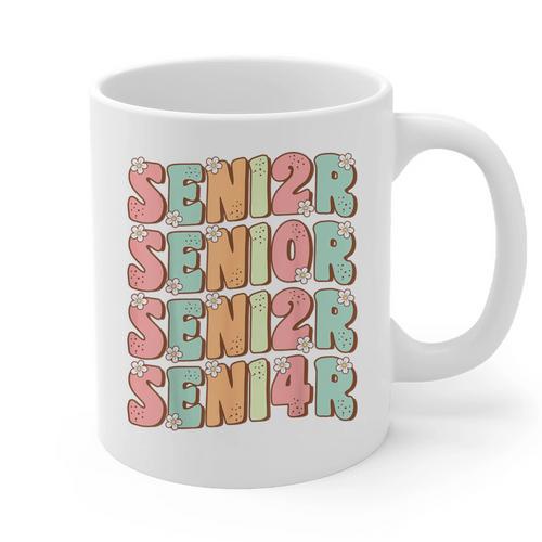 Groovy Senior Graduation Cute Groovy Senior Class Of 2024 Graphic Print Coffee Mug - Best Gift Smart